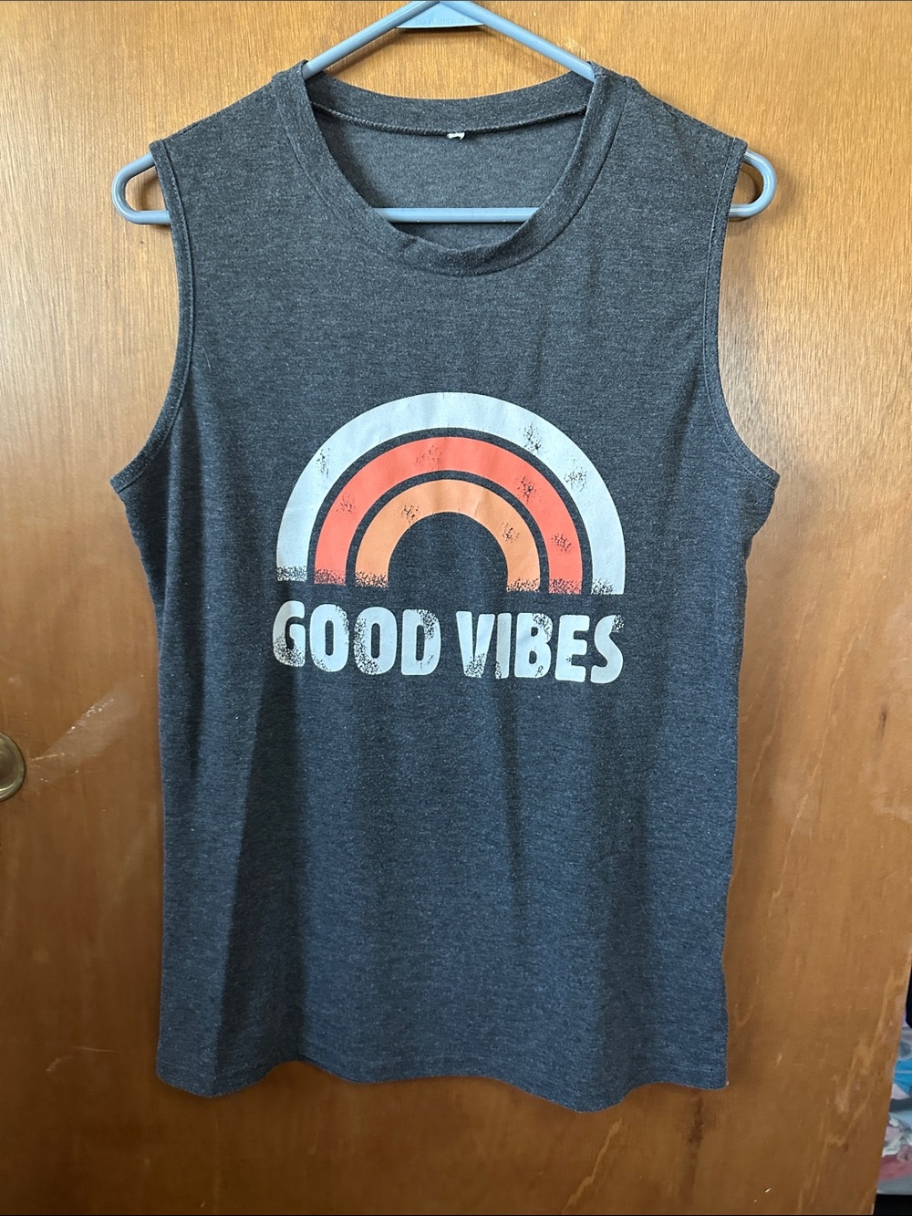 Charcoal Good Vibes Sleeveless Tank Top - Women's
